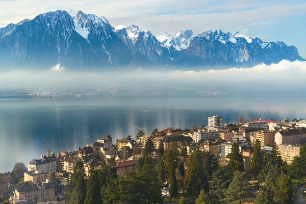 Urbane Wanderung in Montreux VD