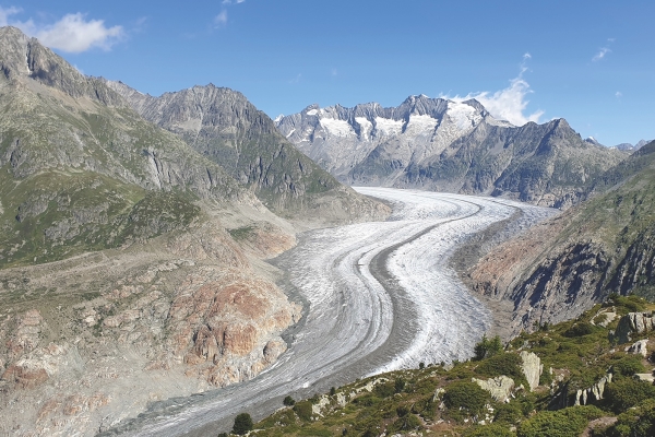Bergtrekking Oberwallis - um die Gletscherzunge des Aletschgletschers