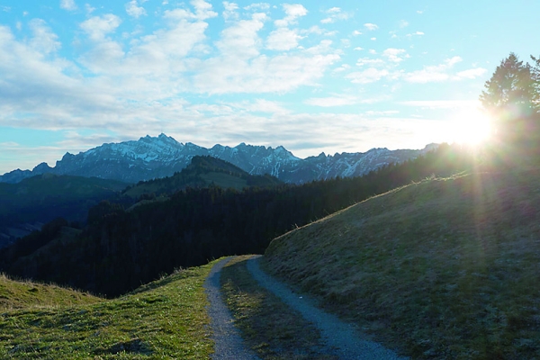17. Schweizer Wandernacht - der Säntis im Abendlicht und in der Morgensonne
