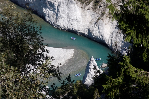 River Rafting auf dem Vorderrhein, Graubünden