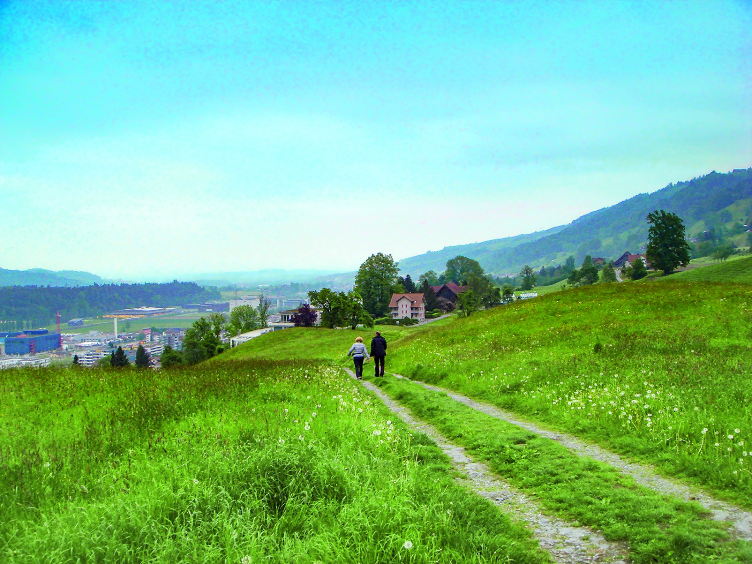 Auf dem Feldweg zwischen Rooterberg und Rontal; weit weg vom Alltagsstress des dicht besiedelten Rontals. Bilder: LuzernPlus, Nathalie Mil