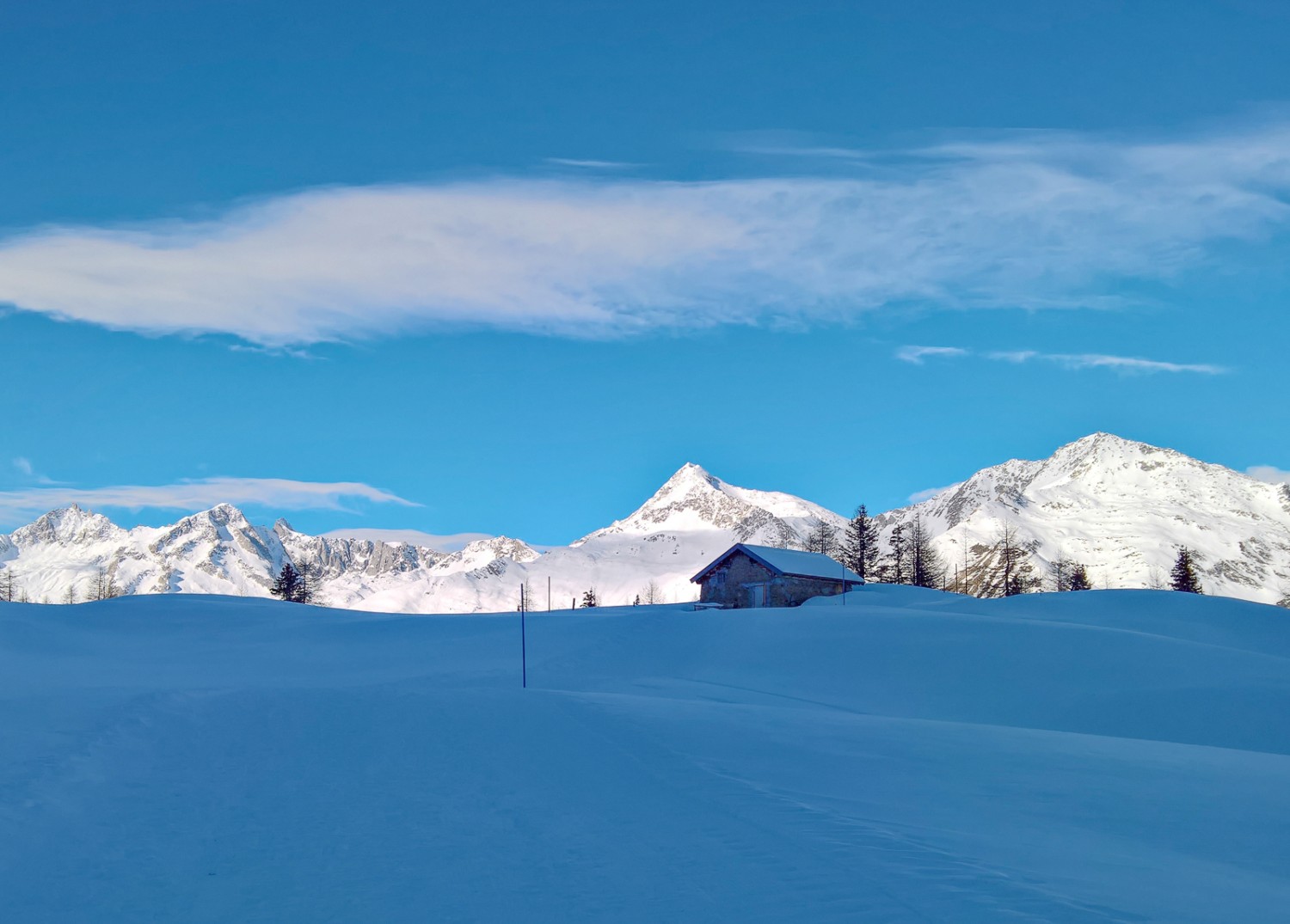 Ausblick von der schattigen Cascina Nuova hinüber in die Sonnenhänge des Gotthardgebiets. Bild: Andreas Staeger