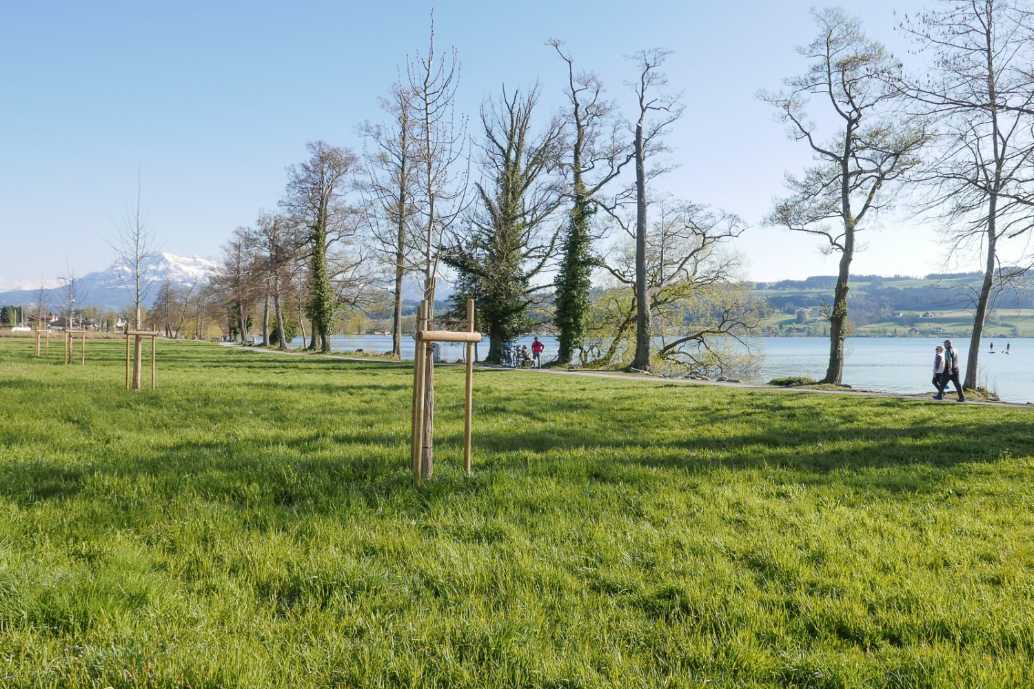 Der Sempachersee lädt am Ende der Wanderung zu einem kühlen Fussbad ein. Bild: Susanne Frauenfelder