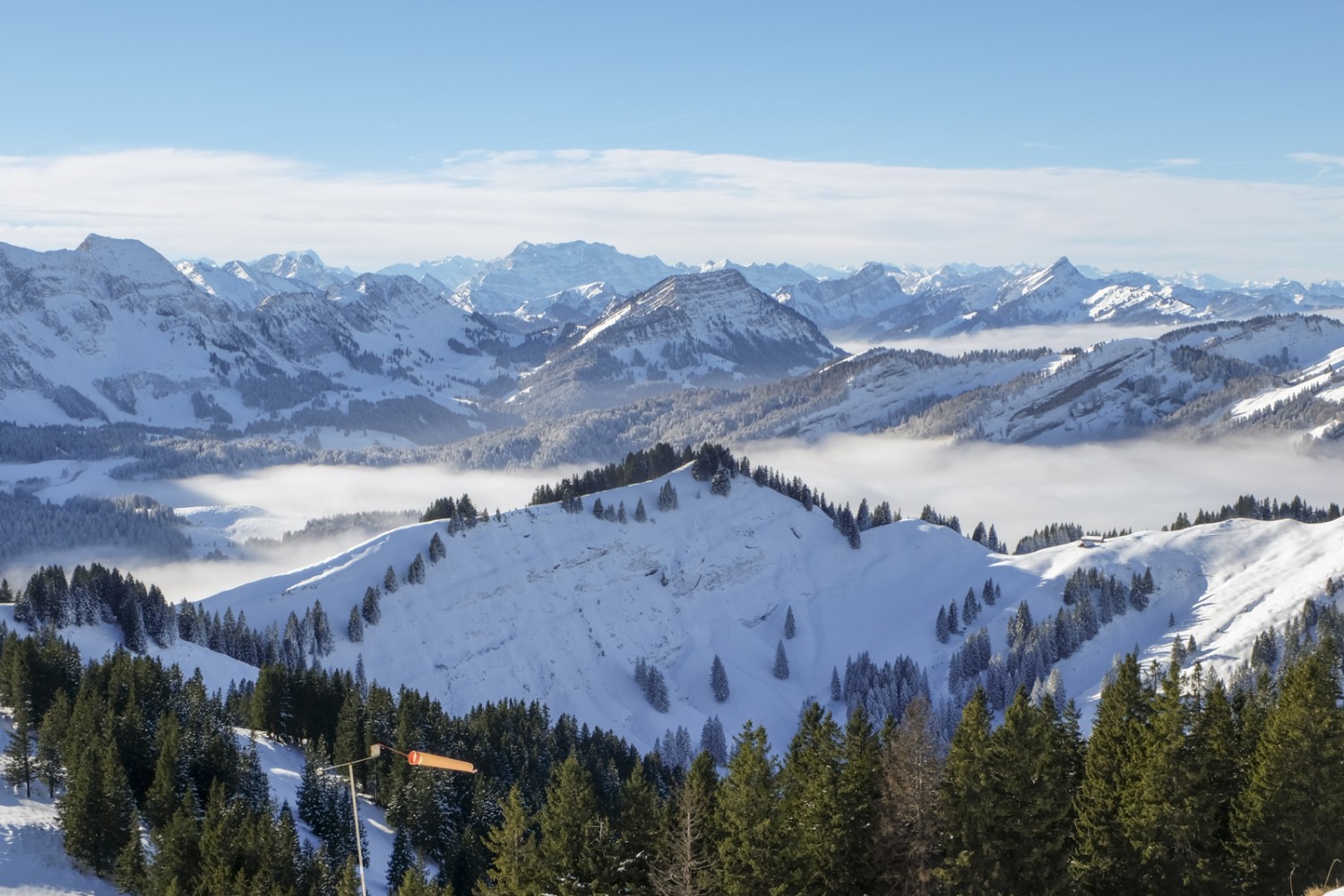 Die Sicht auf die Innerschweizer Berge.  Bild: Elsbeth Flüeler