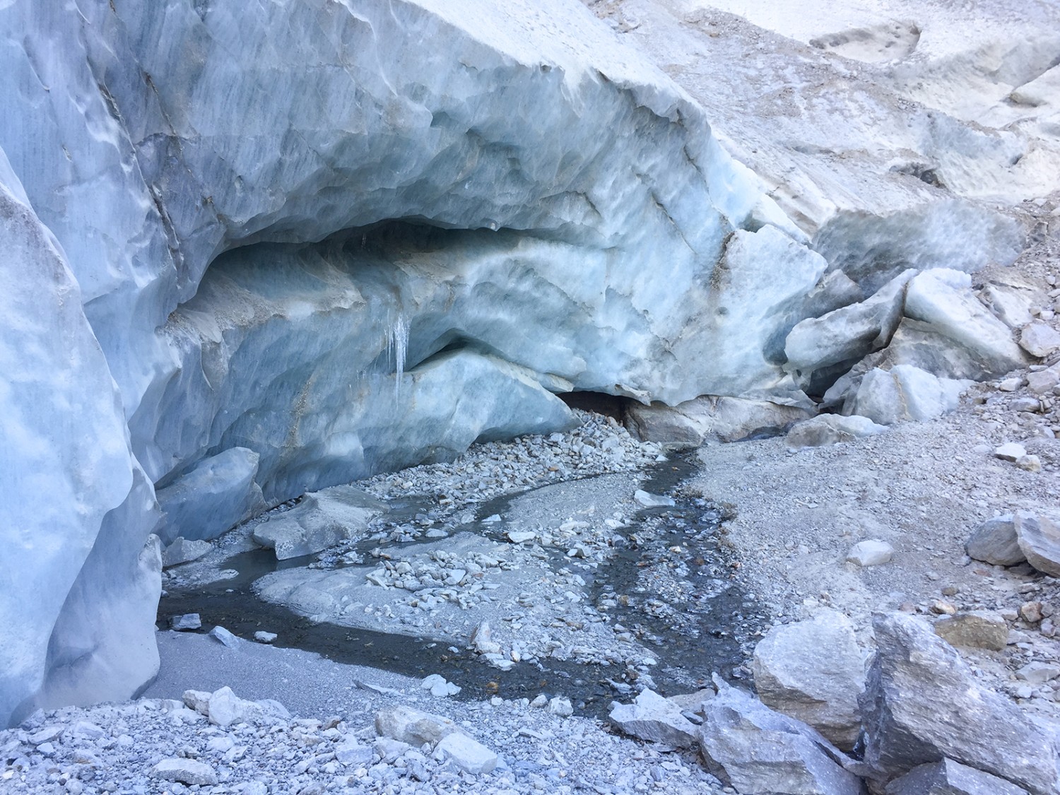 Beim Gletschertor des Riedgletschers. 
Fotos: Rémy Kappeler