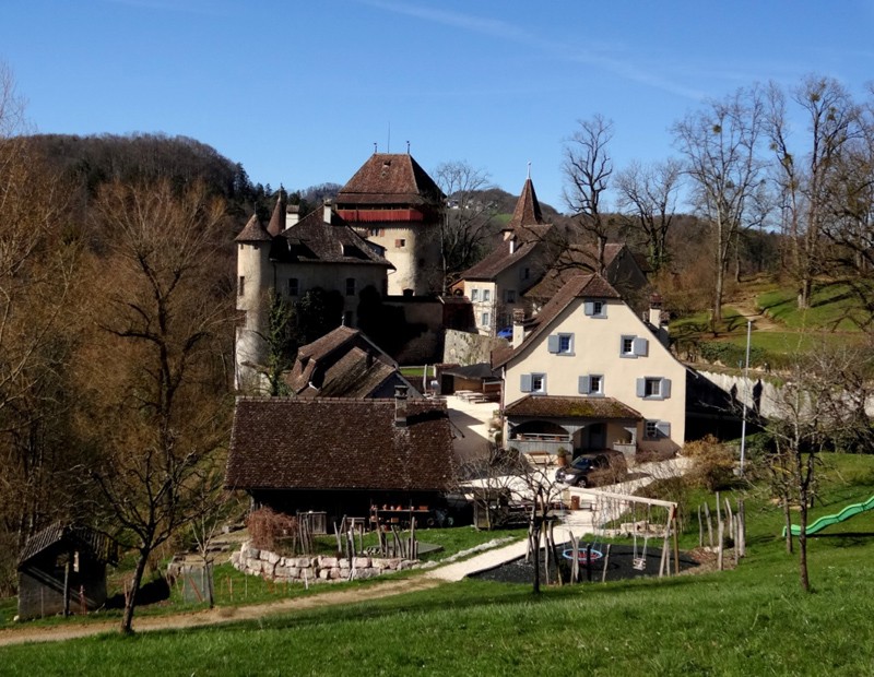 Eingebettet zwischen den Hüglen liegt das Schloss Wildenstein.