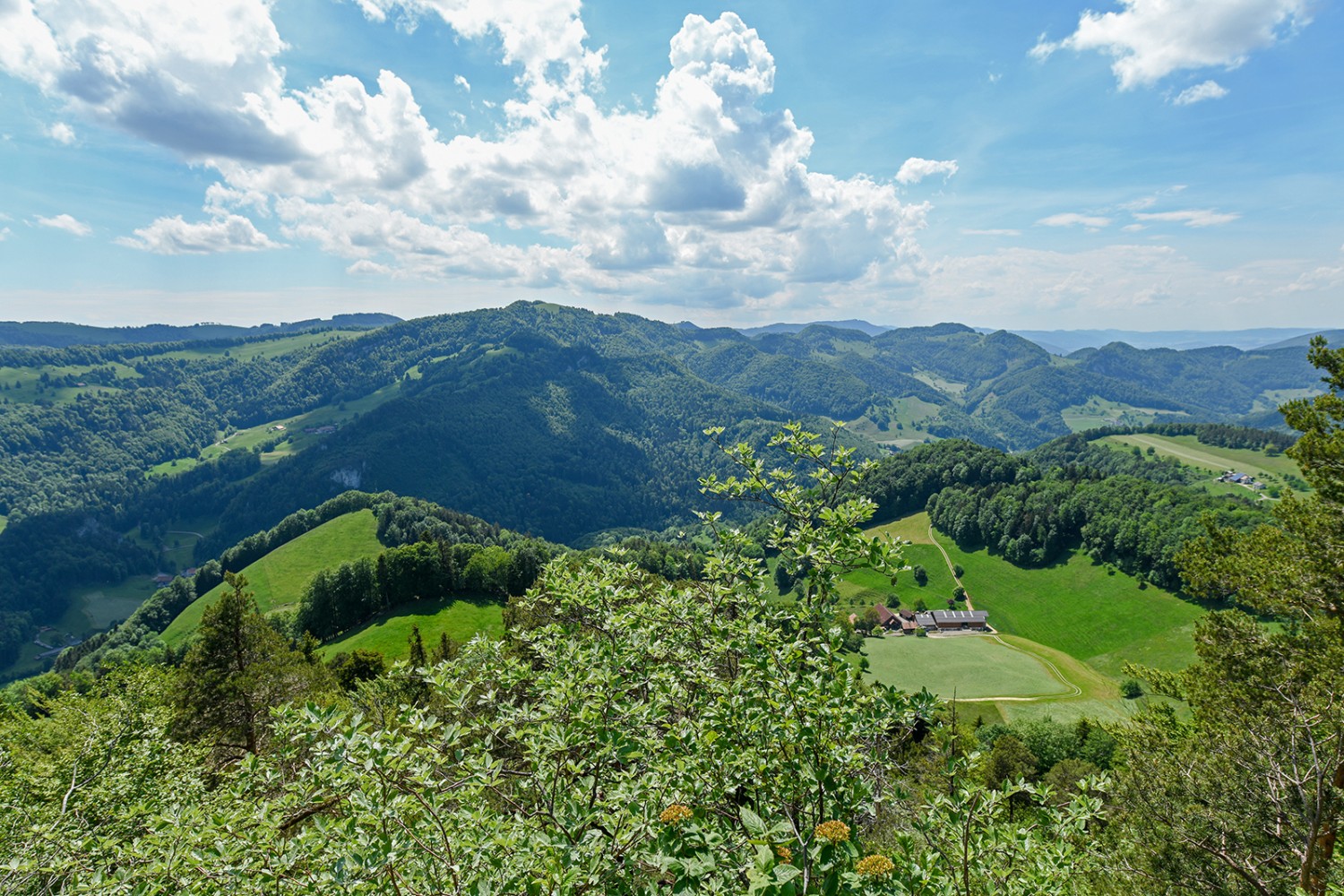 Aussicht vom Hirnichopf Richtung Südwesten. 