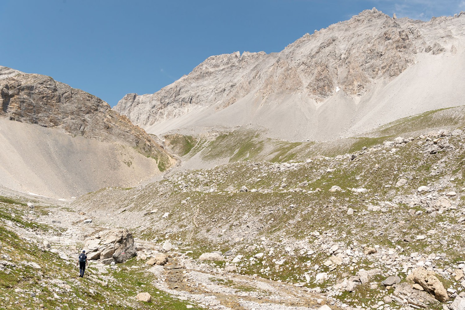 Karg, aber wunderschön ist es im Aufstieg von der Steileralp zur Alperschällilücka. Bild: Raja Läubli