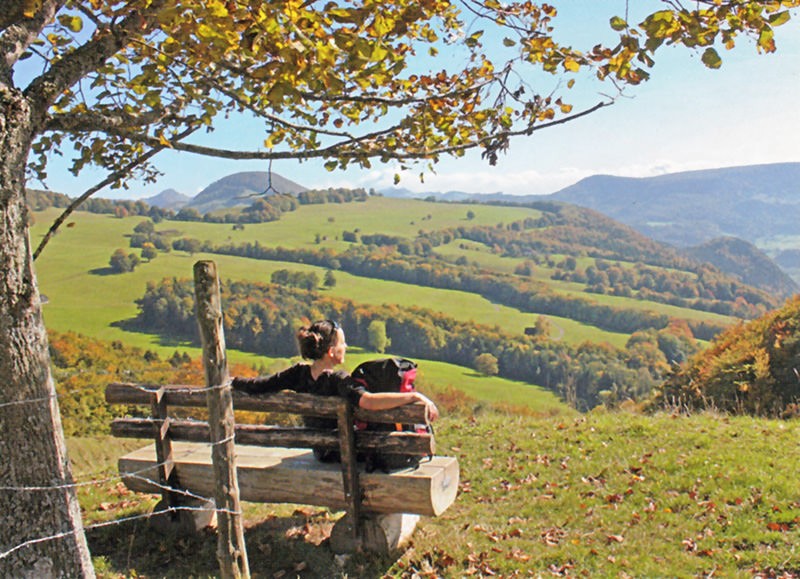 Blick von Höngertüelen auf die Oberbergmatten und den Roggen.