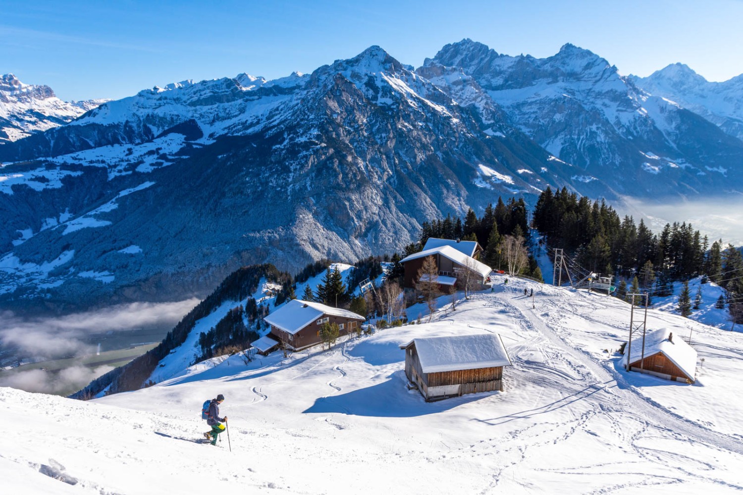 Dernière descente vers l’Alp Catrina. Photo: Franz Ulrich