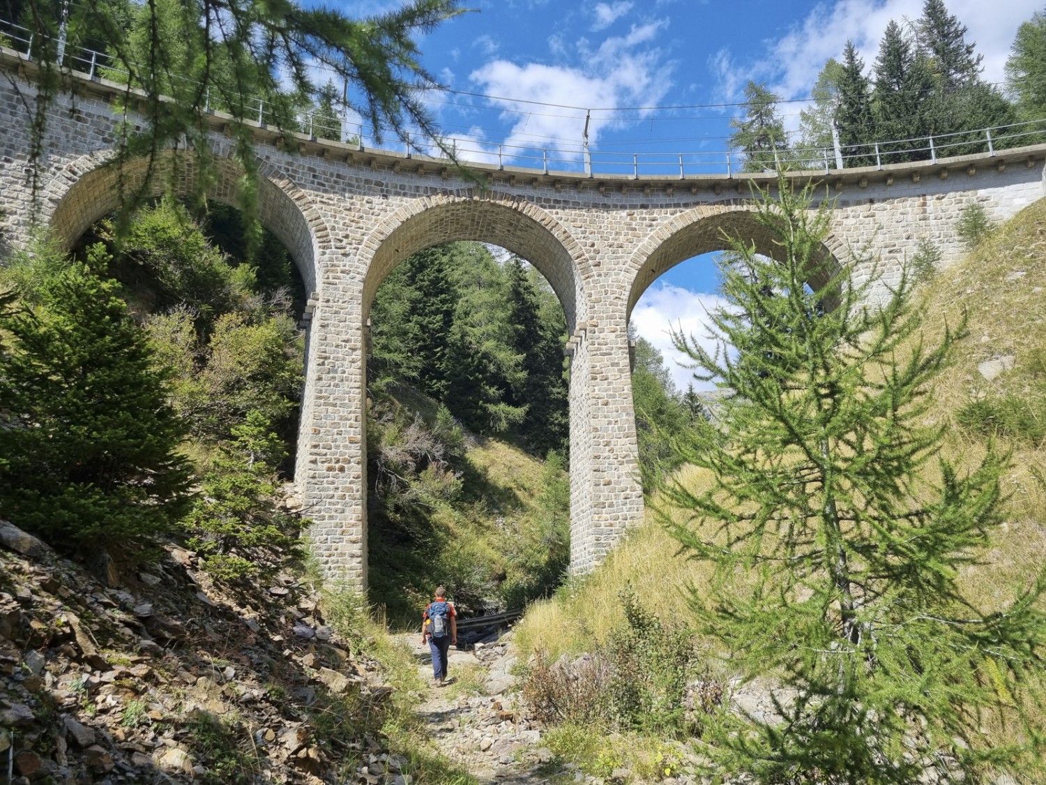 Das Viadukt der Rhätischen Bahn im Val da Pila. Bild: Nathalie Stöckli
