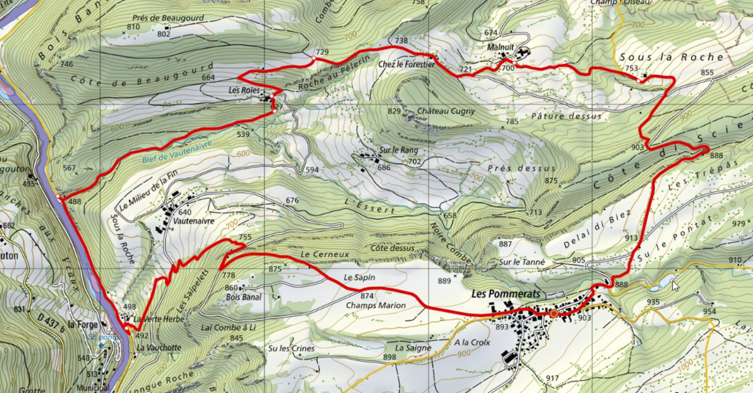 Ein vor Ort markierter Weg führt in die Höhe, wo man eine wunderbare Weitsicht geniesst. Landeskarte mitnehmen nicht vergessen!Karte: Swisstopo