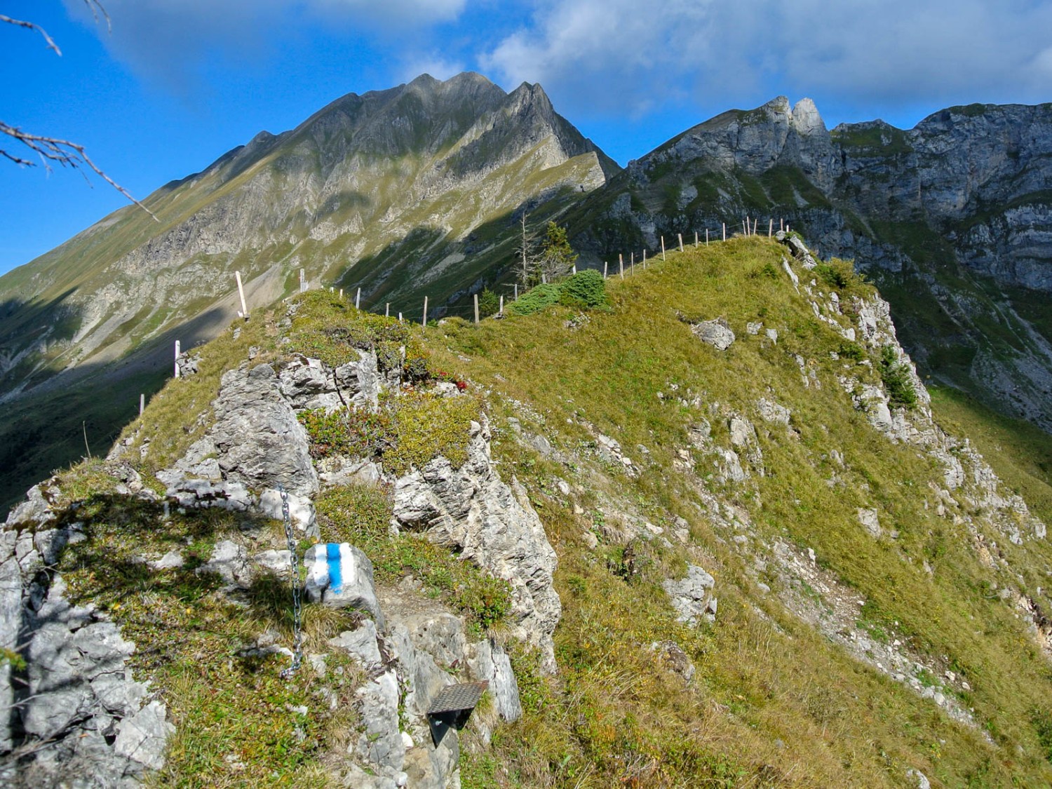 Jetzt beginnt der Alpinwanderweg: Kurz nach der Sinsgäuer Schonegg hilft eine Kette. Bild: Rémy Kappeler