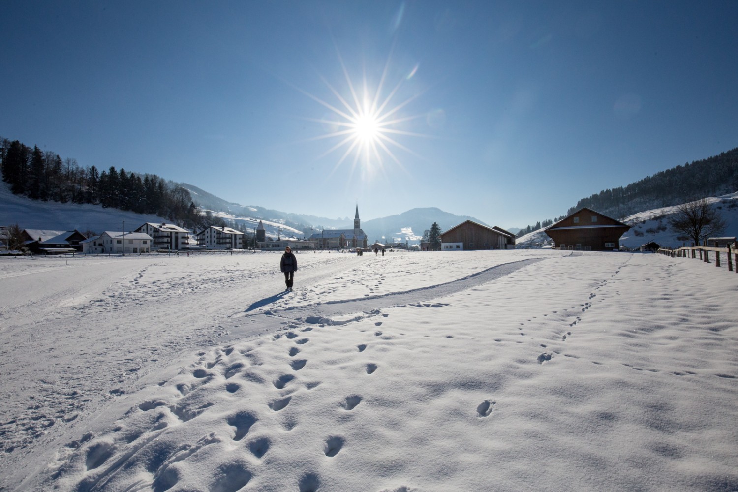Von Rothenthurm führt ein Winterwanderweg nach Steinstoss. Bilder: Daniel Fleuti