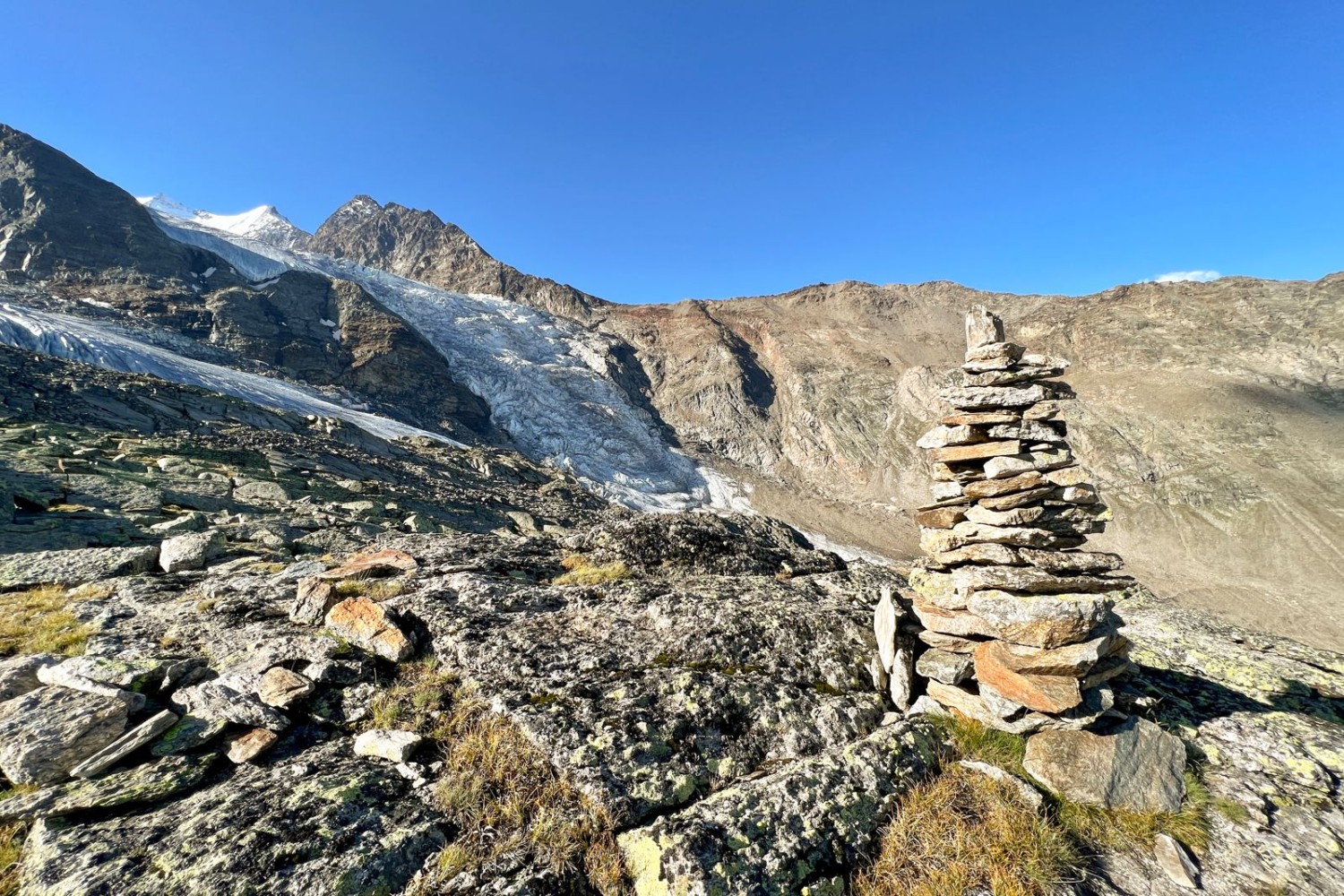 Blick von der Bordierhütte auf den Riedgletscher.