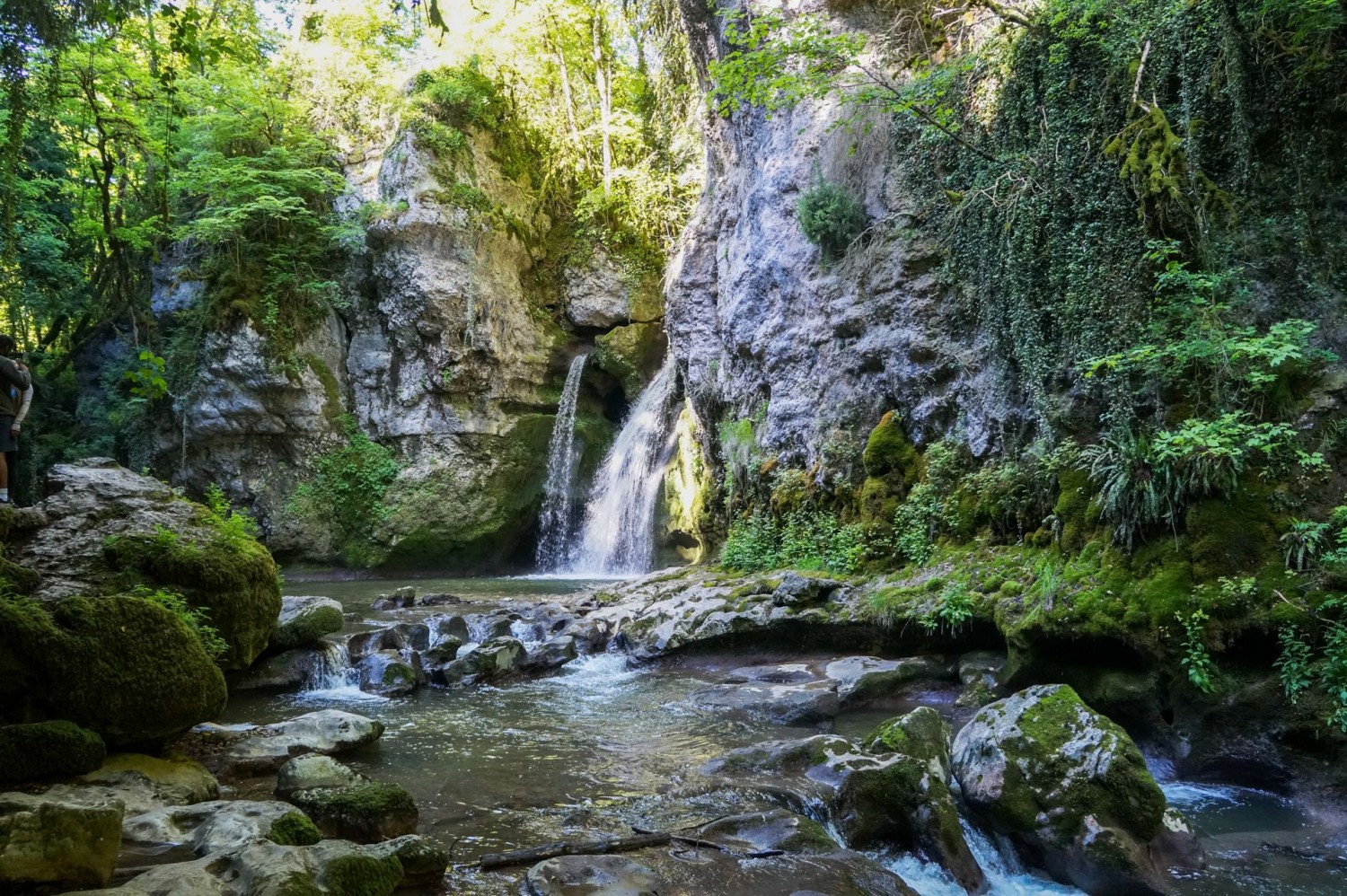 Im Frühling fliesst durch die Tine de Conflens viel Wasser.